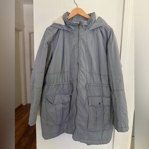 Gap women’s XXL Sherpa-lined utility jacket with drawstring waist